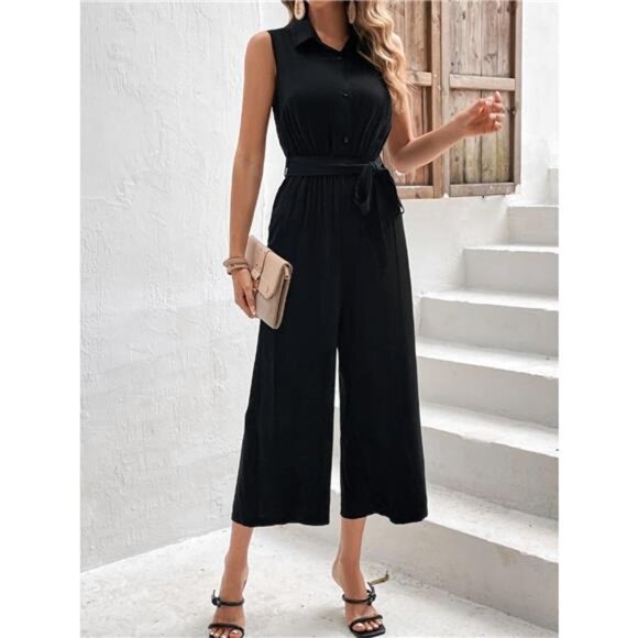 Sleeveless Wide Leg Jumpsuit - Picture 4 of 7